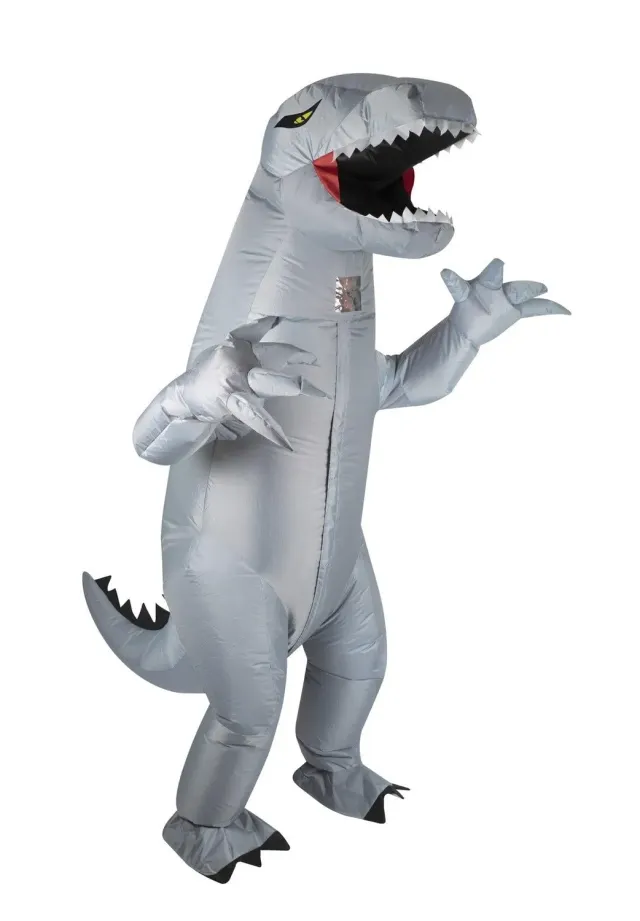 P'tit Clown Dinosauro Costume Gonfiabile Adulto Grigio