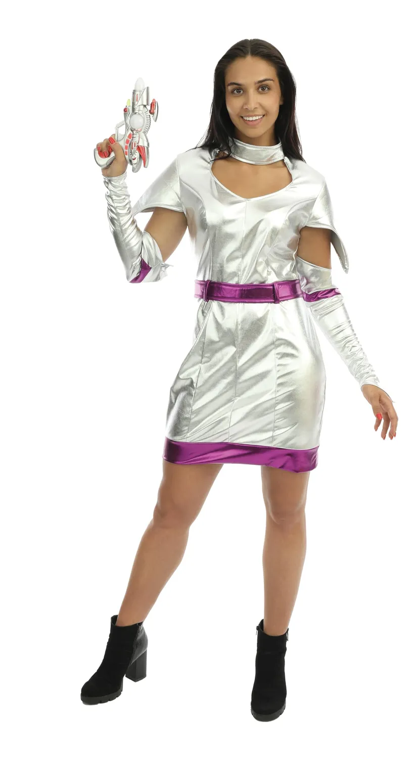 P'tit Clown Costume Spaziale Argento Donna L-XL Futuristico
