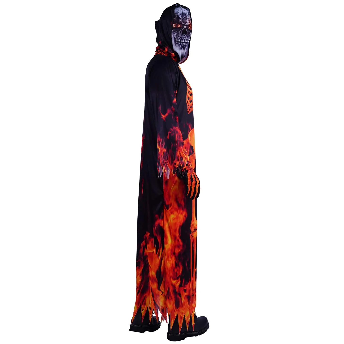 SEA HARE Fiamma costume scheletro adulto con cappuccio poliestere