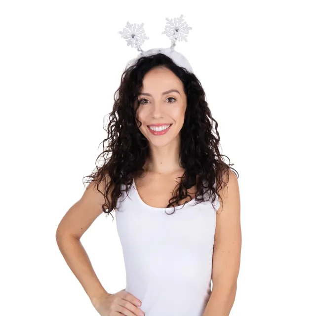 P'tit Clown re22833 Cerchietto Fiocchi di Neve Bianco Adulti