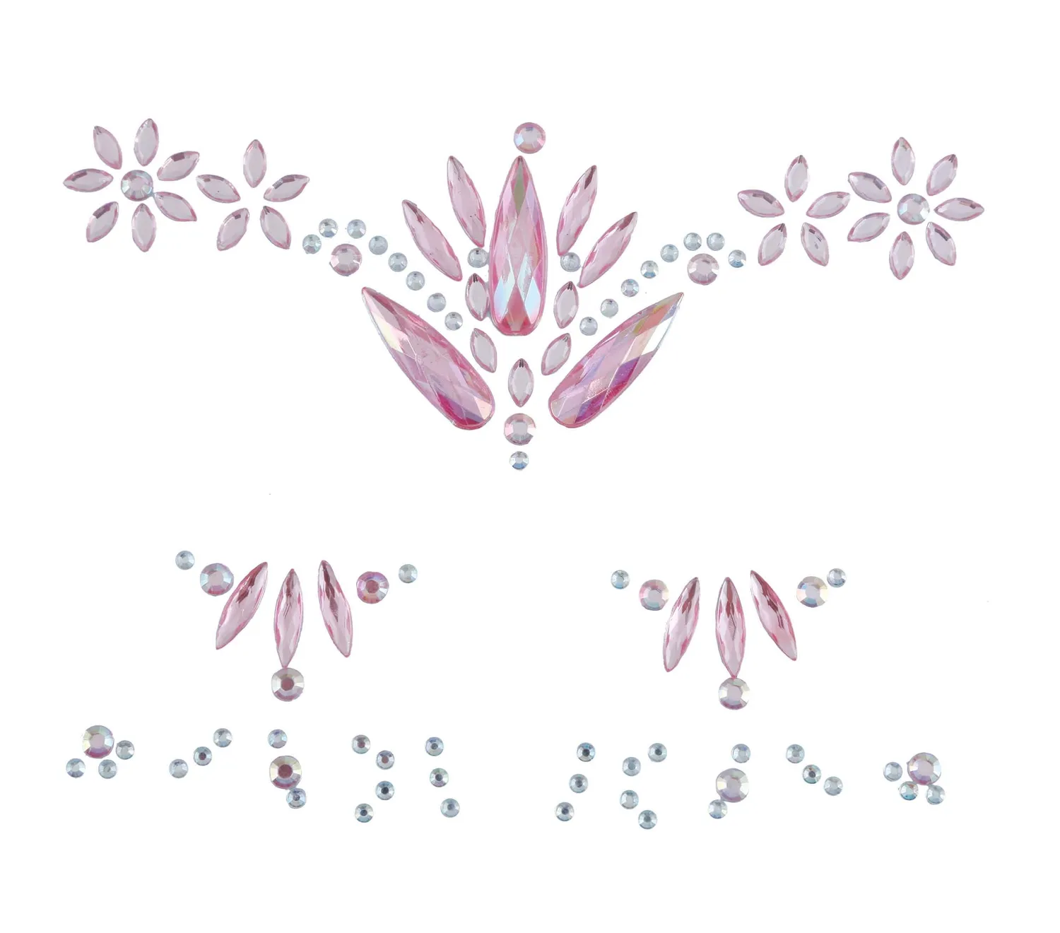 Guirca gioielli adesivi viso trucco rosa taglia unica