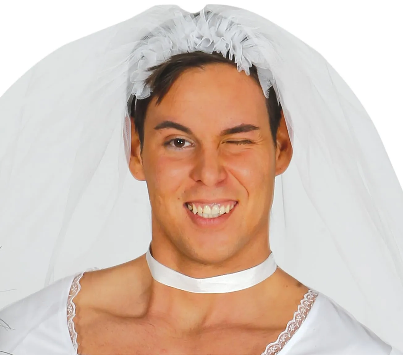 Guirca Sposa costume uomo adulto bianco con velo