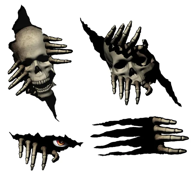 P'tit Clown 23531 adesivi parete Halloween 4 pezzi