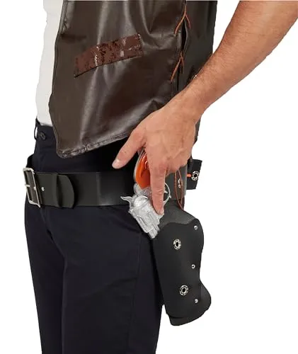 P'tit Clown 16830 Cintura Cowboy Adulto Nera Finta Pelle