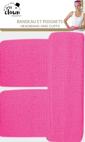 P'tit Clown 70522 set fascia polsini spugna rosa fluo