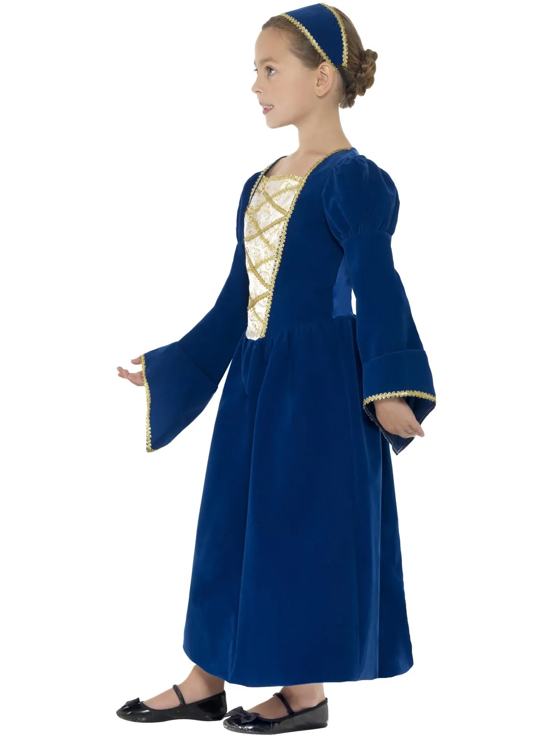 Smiffys Tudor Princess costume principessa bambina blu e oro