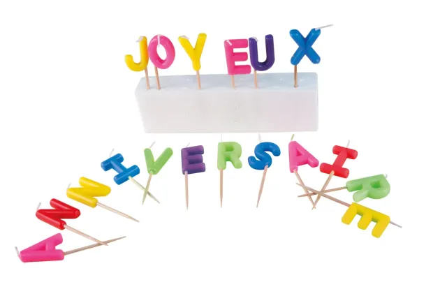 P'tit Clown Candela Lettere Buon Compleanno torta