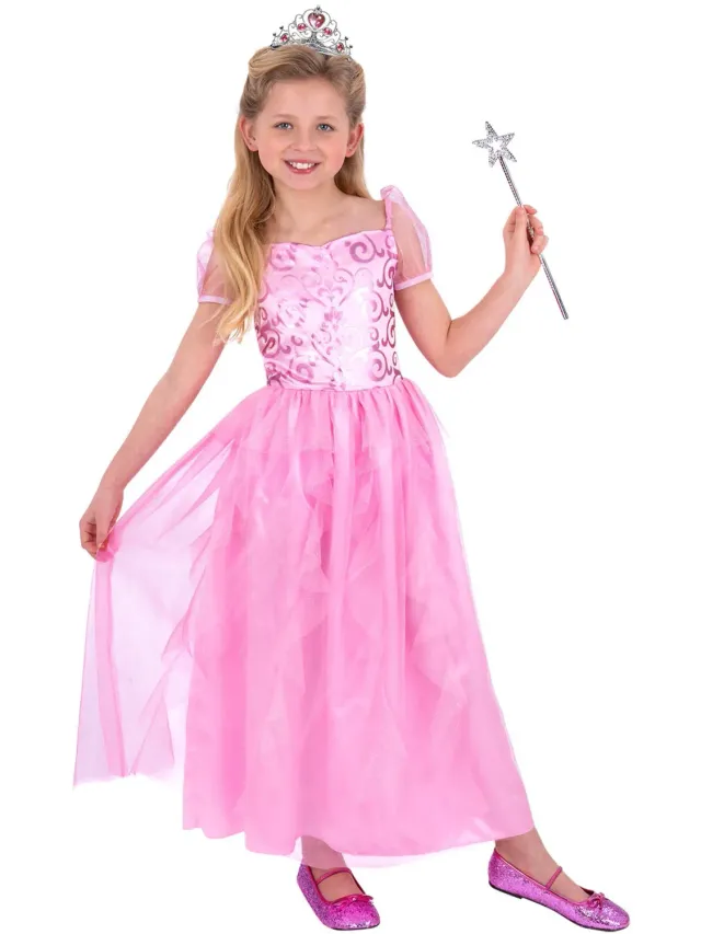 Smiffys Good Witch Fairy costume fata rosa 7-9 anni