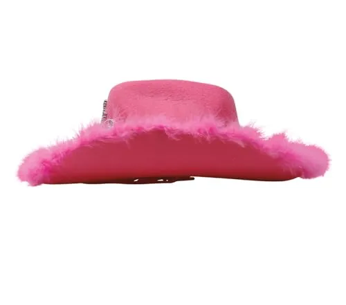 Fiestas Guirca cappello cowgirl rosa con marabou diadema