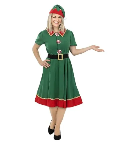 Funidelia Elfo Natalizio Costume Elfa Donna Verde con Accessori