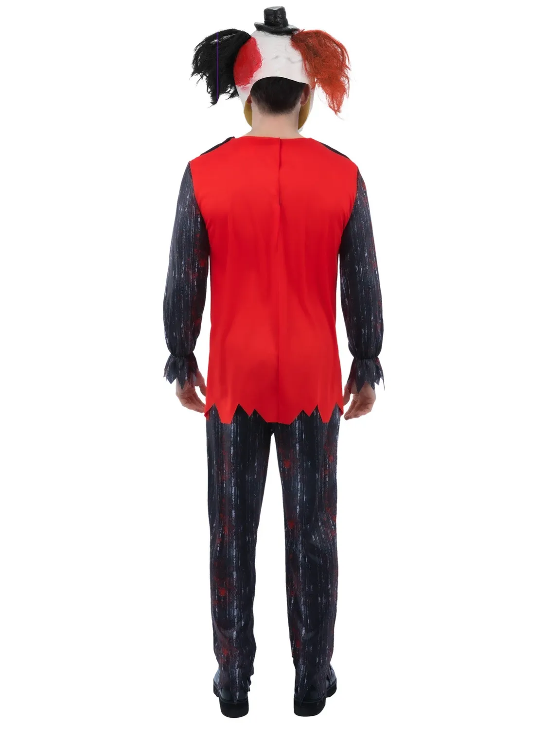 Smiffys Jester Chuckles costume clown uomo rosso 3 pezzi