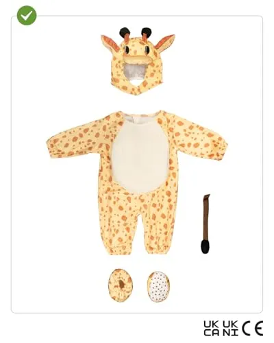 Funidelia Giraffa Costume Bebè 12-24 Mesi con Cappellino