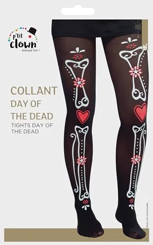 P'tit Clown collant scheletro Day of the Dead donna taglia unica