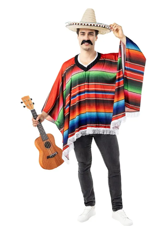 Funidelia Messico Poncho Uomo Marrone Accessorio