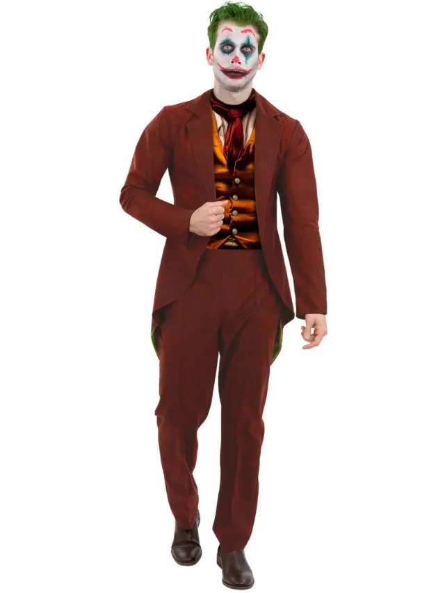 Smiffys Modern Trickster costume clown M uomo rosso scuro