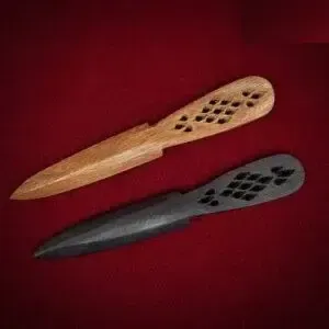 La Bottega di Merlino Athame coltello cerimoniale nero legno mano