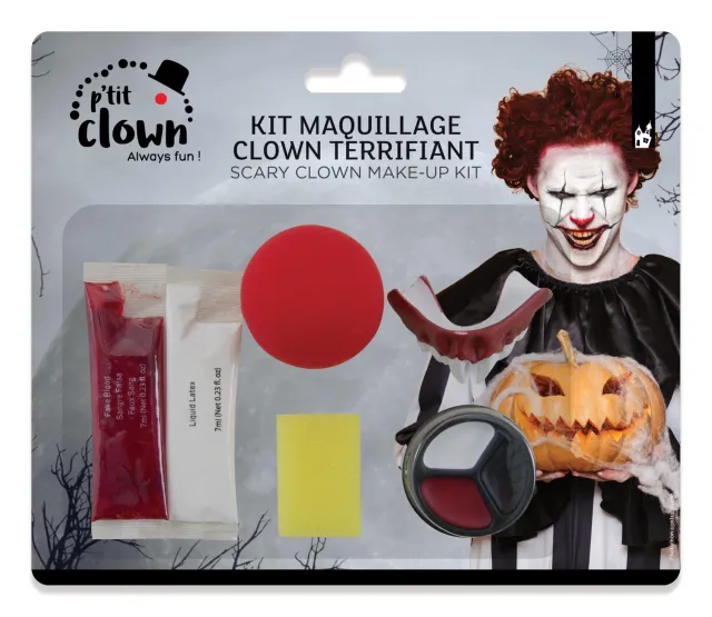 P'tit Clown Clown Horror Kit Trucco Adulto sangue