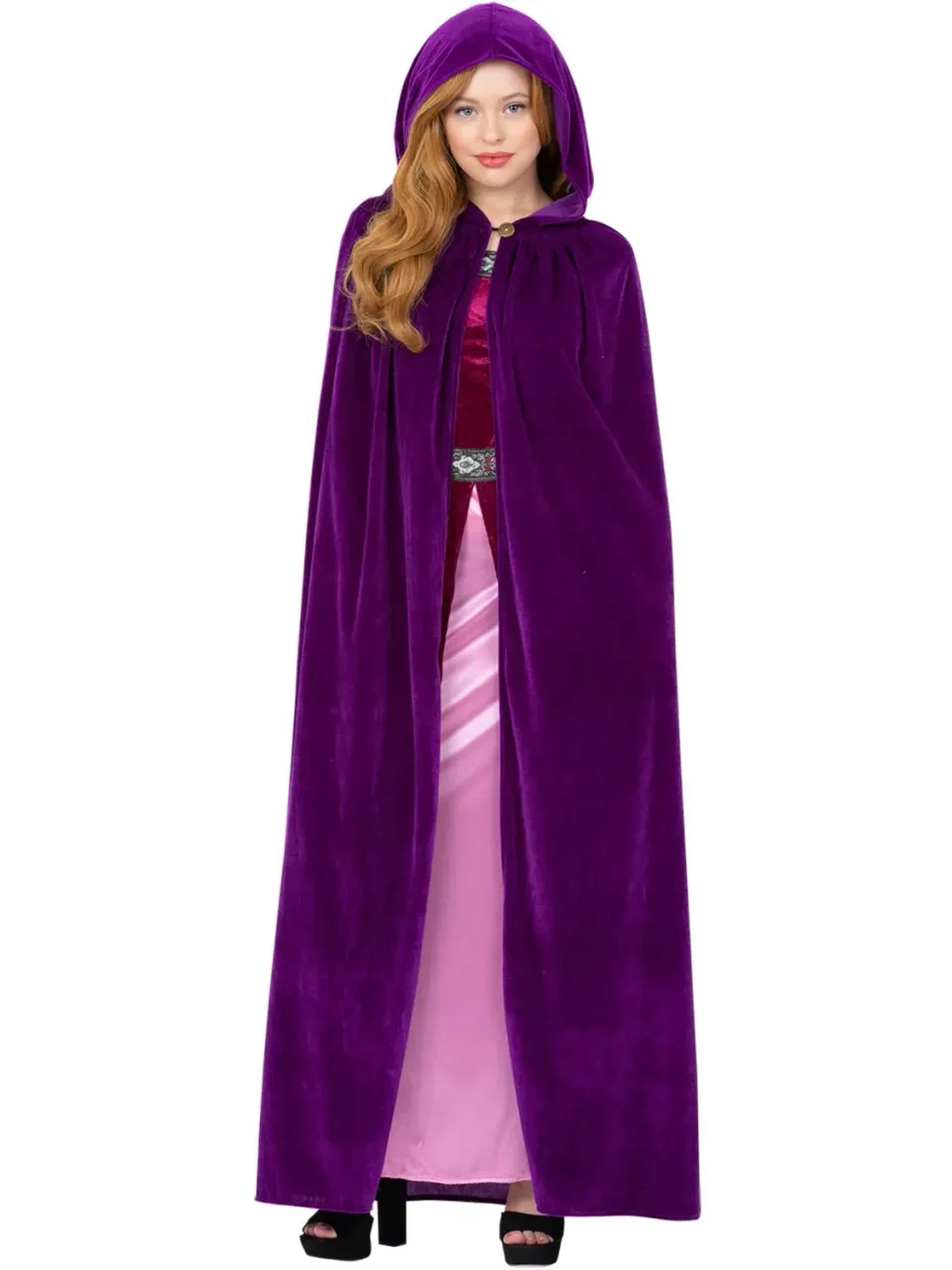Smiffys Deluxe Mantello Viola Ametista Adulti Velluto
