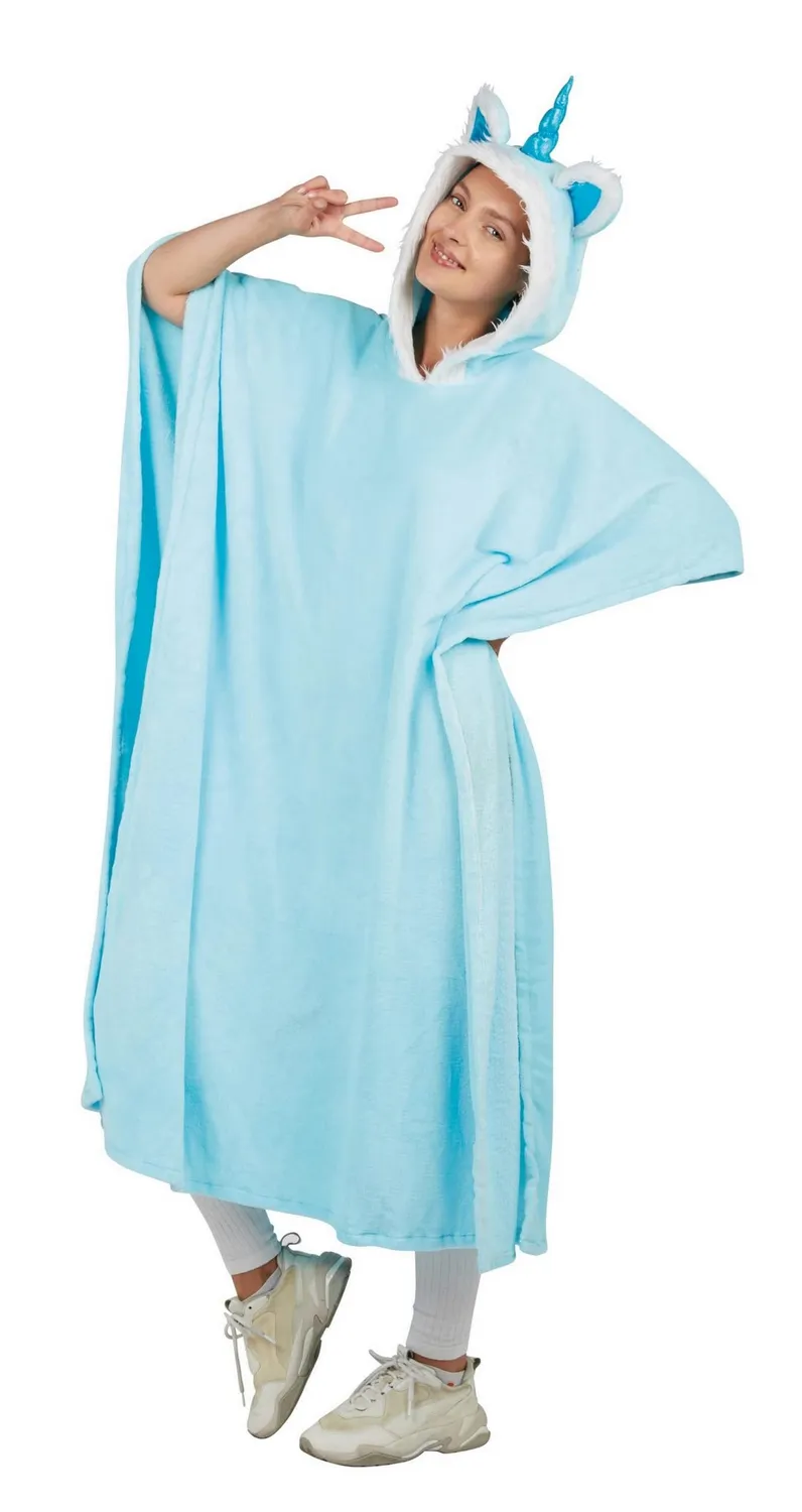 P'tit Clown 97002 poncho blu pastello costume adulto