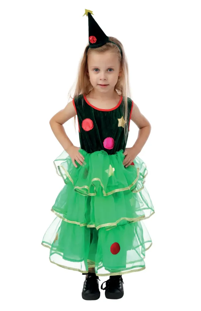 P'tit Clown Albero Natale Costume Bimba 5-6 anni verde