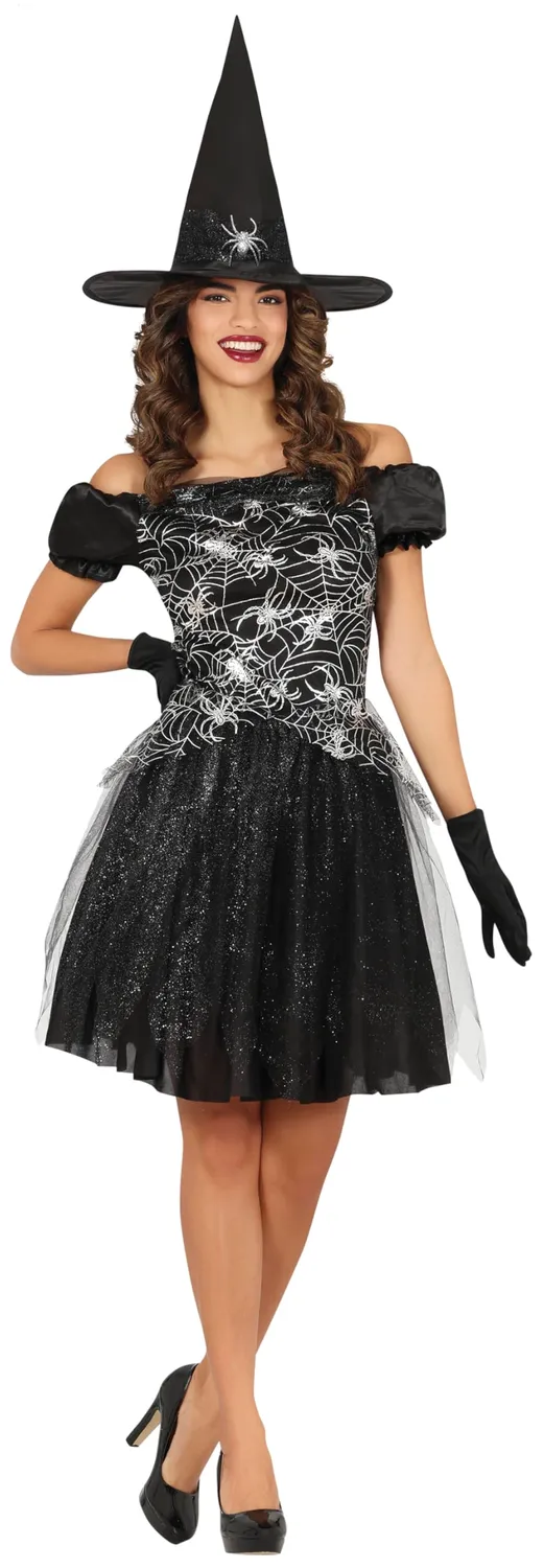 Guirca strega ragno brillante costume donna S nero