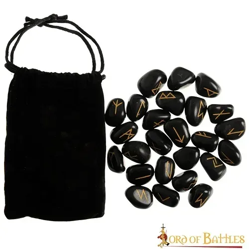La Bottega di Merlino Set 25 pietre runiche con borsa pietra