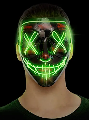 Funidelia Horror parrucca maschera LED nera Halloween adulto