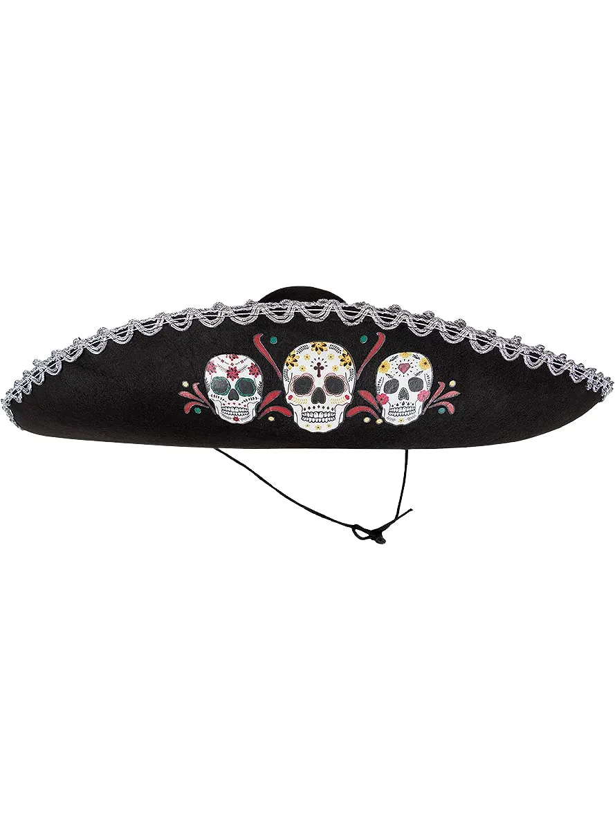 Funidelia Teschio Messicano cappello mariachi nero adulto