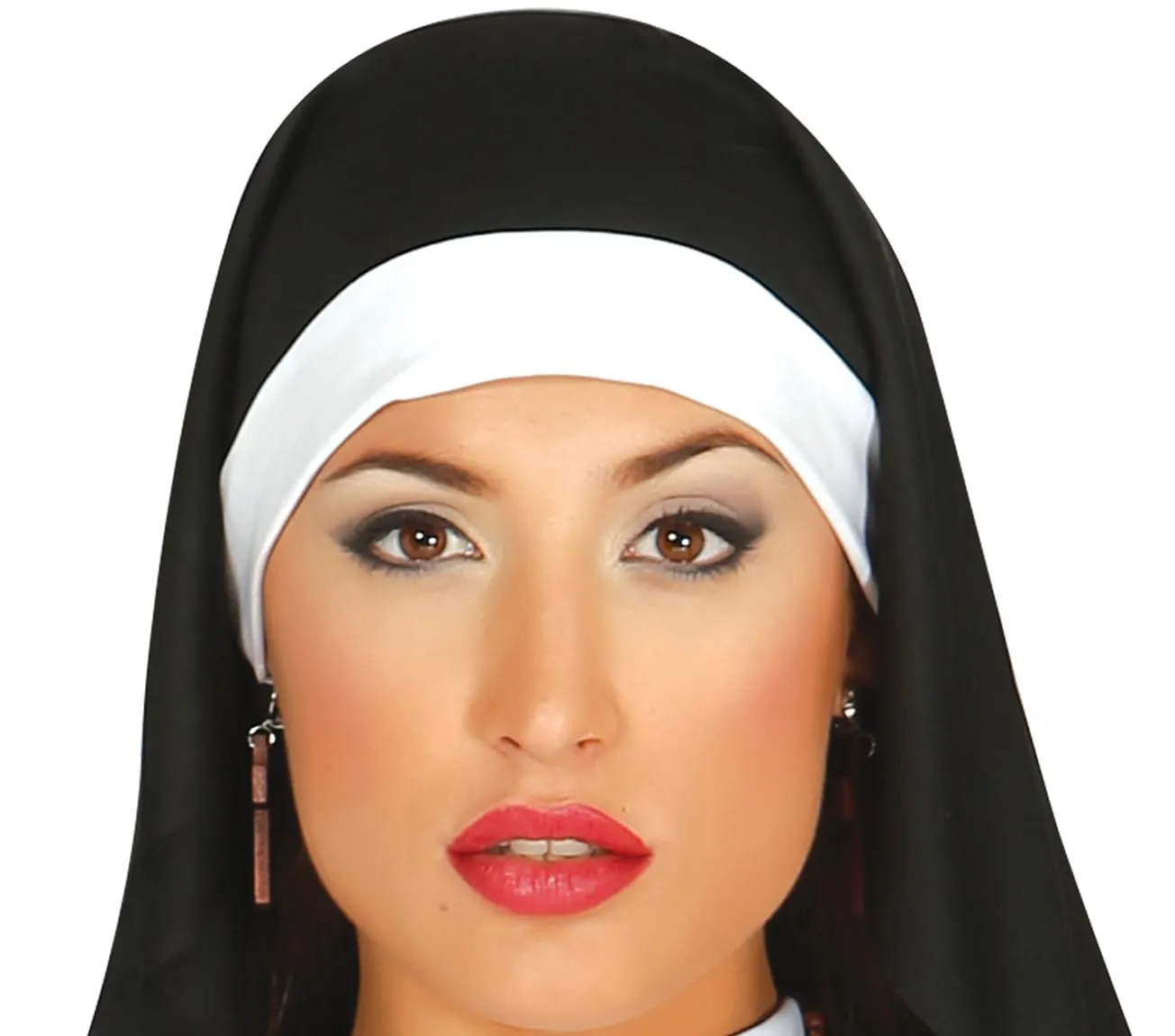 Guirca Suora Felice costume donna M corto con copricapo