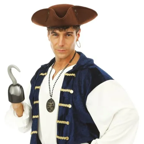 P'tit Clown Gancio pirata accessorio nero adulto