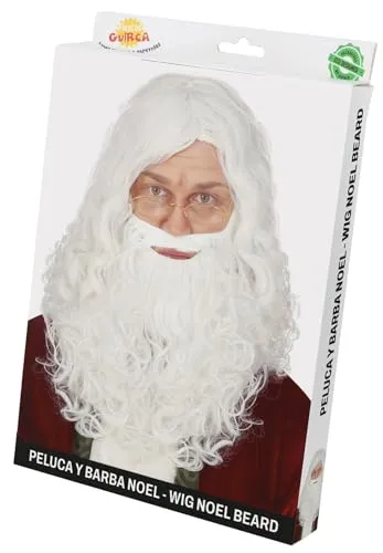 Guirca Babbo Natale Parrucca e Barba Bianca Natale