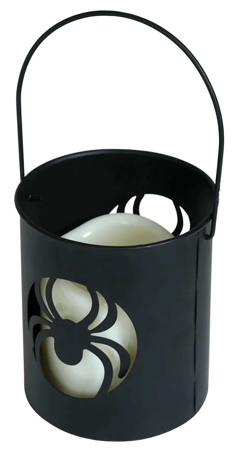 Guirca Ragno lanterna LED 10x9 cm nera Halloween
