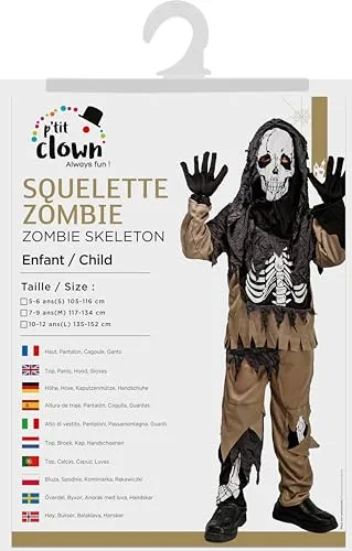P'tit Clown Zombie costume scheletro bambino 116-128 cm
