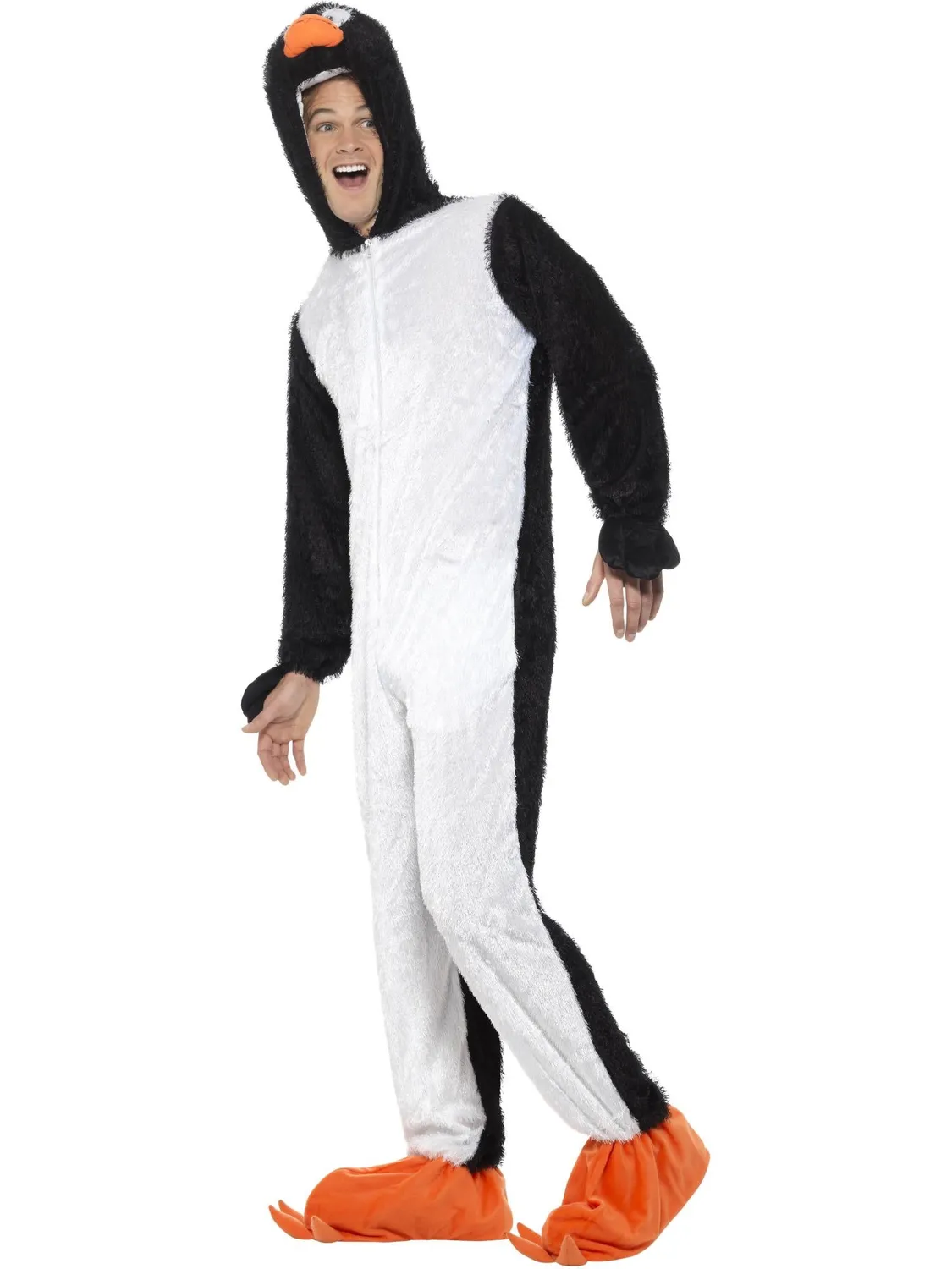 Smiffys pinguino costume adulto tuta con cappuccio