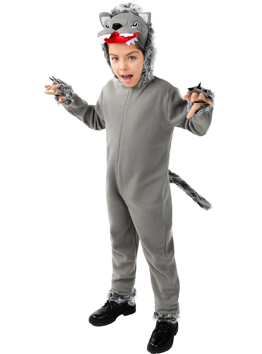Funidelia Lupo Grigio Costume Bambino 3-4 Anni pelo