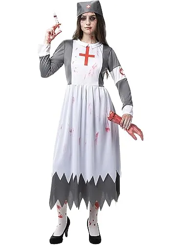 Funidelia costume suora zombie donna S grigio horror