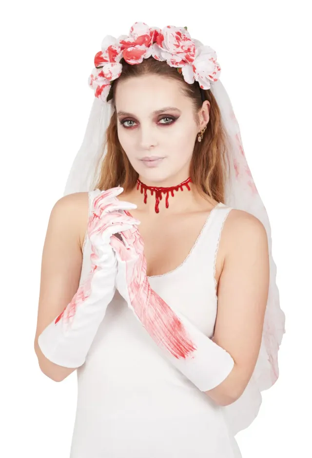 P'tit Clown set sposa insanguinata cerchietto guanti