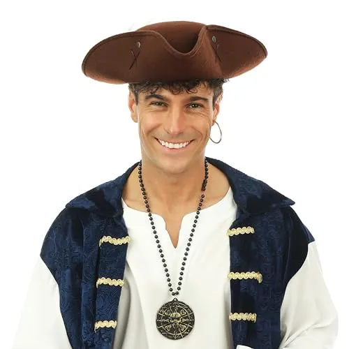 P'tit Clown 23898 cappello pirata marrone adulto