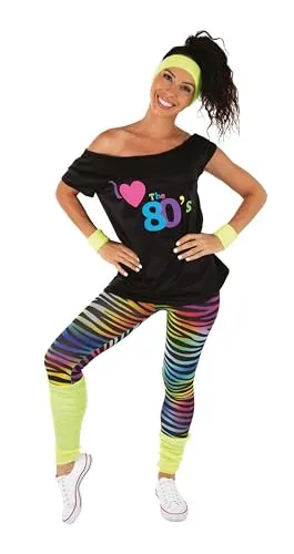 P'tit Clown costume legging anni '80 giallo taglia unica