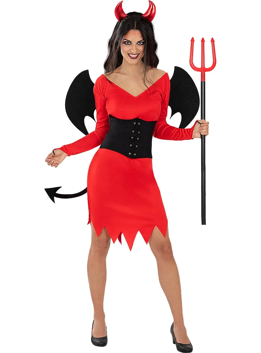 Funidelia Diavolo cerchietto con corna rosso adulto