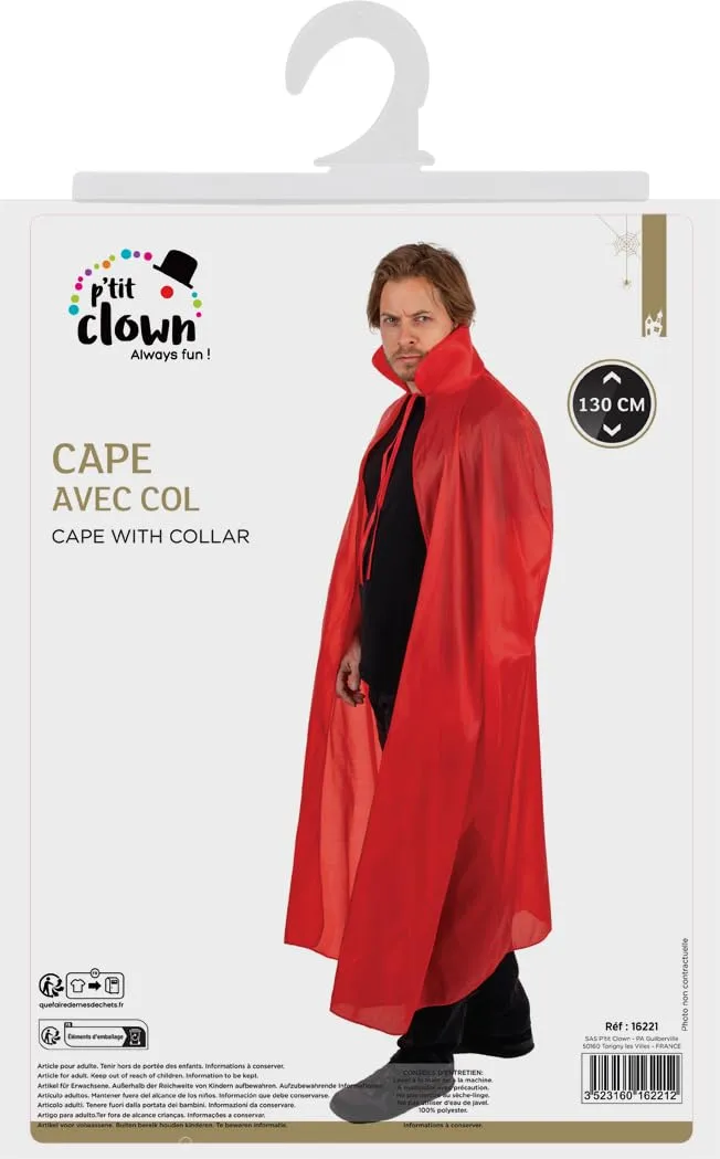 P'tit Clown 16221 Mantello Rosso Adulti 1,30 m Poliestere