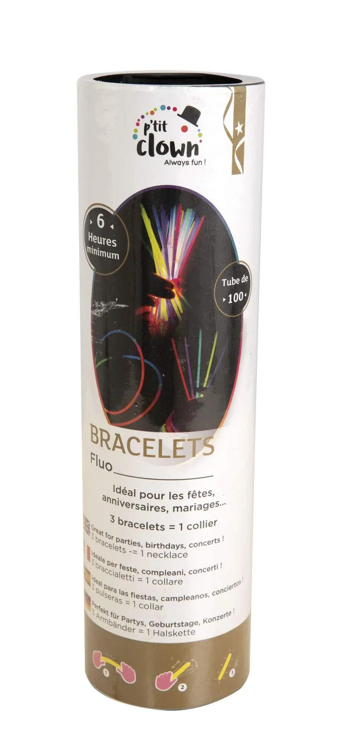 P'tit Clown 14700 Braccialetti Luminosi 20 Cm 50 Pezzi Assortiti