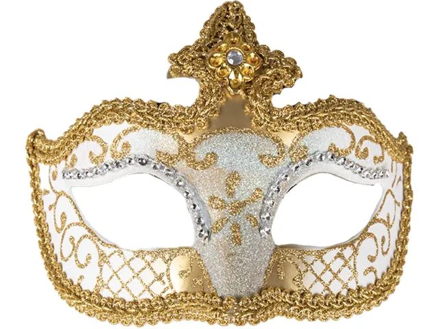 P'tit Clown Lupo Veneziano maschera bianco plastica