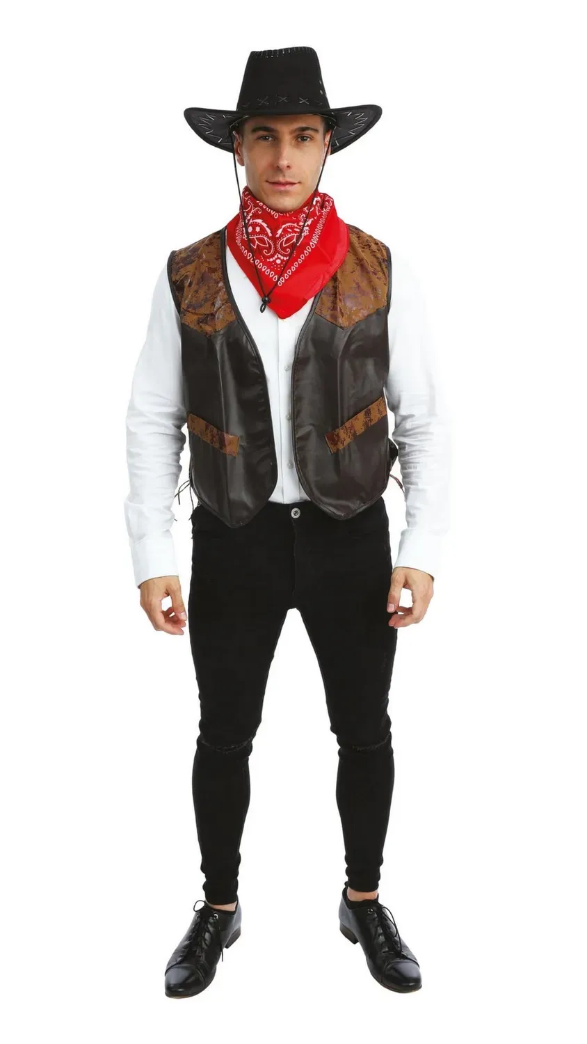 P'tit Clown 50670 gilet similpelle cowboy marrone taglia unica