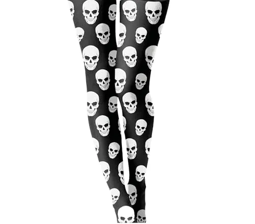 Fiestas Guirca Collant Teschi Nero Halloween Donna
