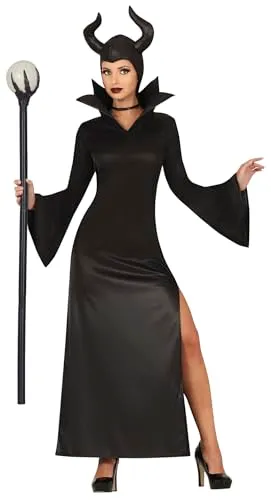 Guirca Costume Fata Malevola con Corna Donna S Nero