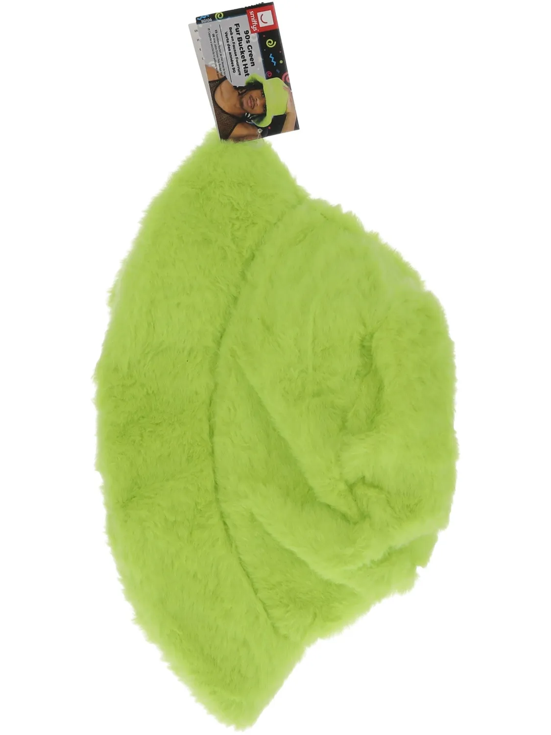 Smiffys 90s Bucket Hat cappello verde pelliccia