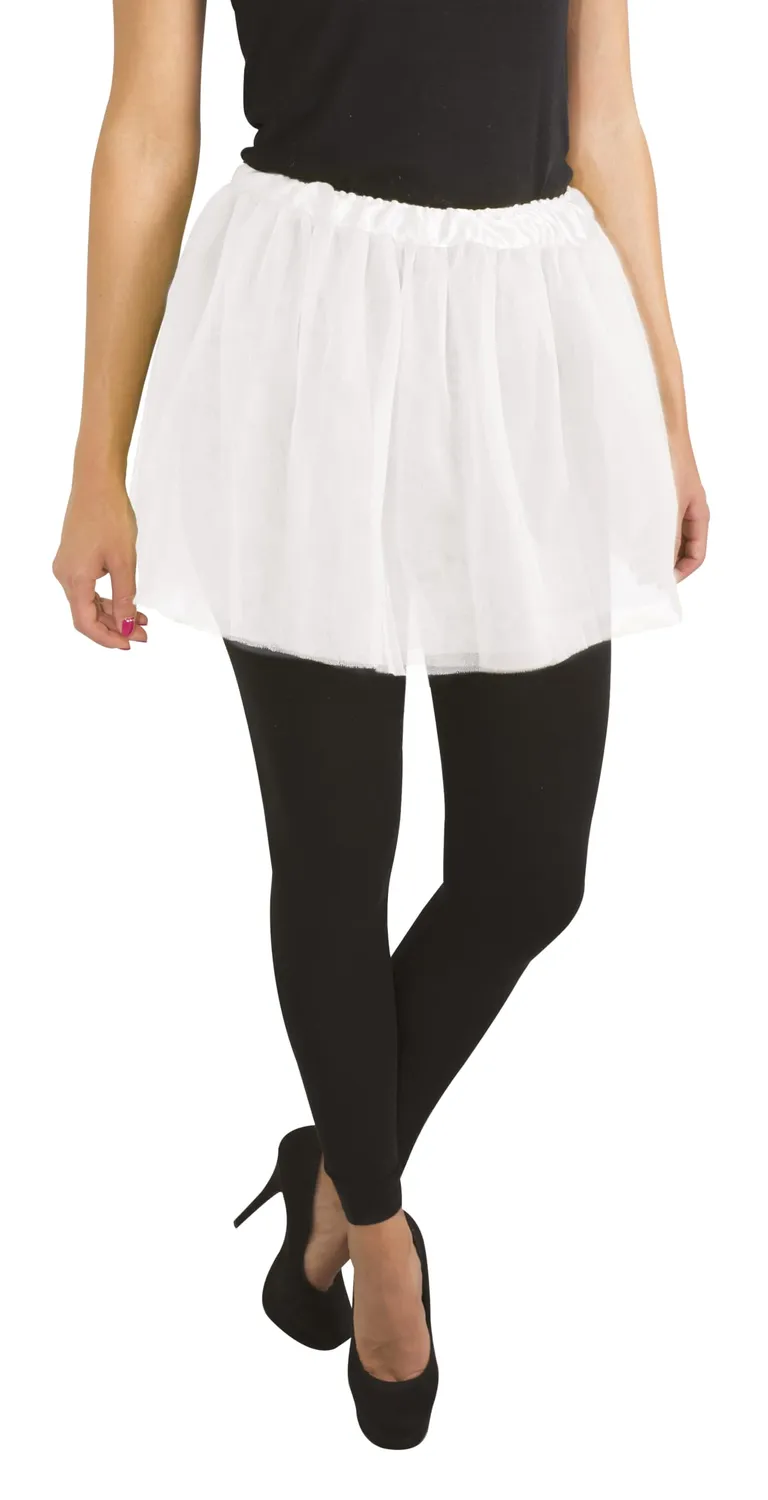 P'tit Clown Tutu in Tulle Bianco Taglia Unica Carnevale