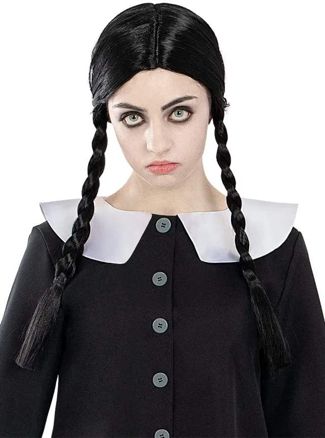 Funidelia Mercoledì Addams parrucca donna nera