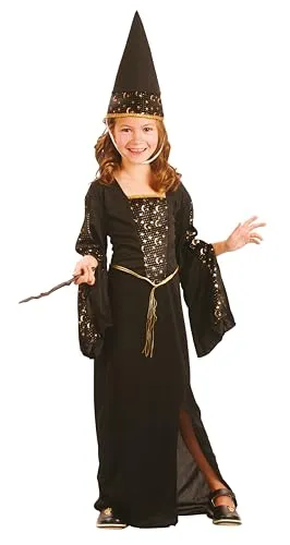 P'tit Clown costume strega oro 5-6 anni con cappello